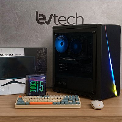 Computador Pc Gamer Completo - Intel i5 9ª Ger - 32gb Ram, 240Gb SSD + HD 1Tb, Placa De Vídeo RX 8gb + Monitor 21'5 + Kit Gamer