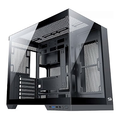 Gabinete Gamer Redragon Wideload Pro - Vidro Temperado, Preto - CA-604B-PRO