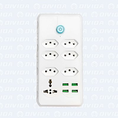 Filtro De Linha - Extensão 6 Tomadas e 4 USB - OI-TO136