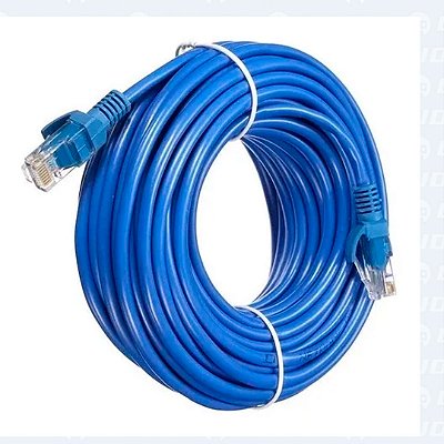 Cabo De Rede 15 Metros Grande Montado Fio Internet Lan RJ45 Roteador Modem