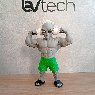 Mascote ET Bodybuilder - 21cm - Impressão 3D com Acabamento Fosco