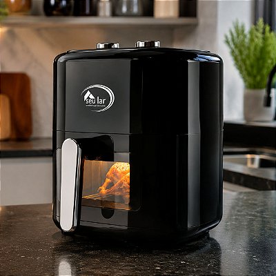 Fritadeira Elétrica Air Fryer Seu Lar SL5120 6L Porta Removível - Preta - 127V
