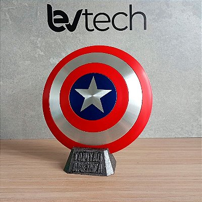 Escudo de Mesa Capitão América - 20cm - Pintura Automotiva