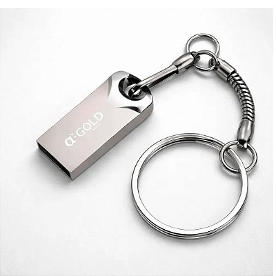 Mini Pendrive 64GB A'Gold - PREMIUM Metal - Usb 3.0 - Ultra Rápido - Tipo Chaveiro