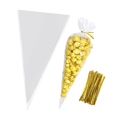 Kit Sacos Cone Com Fecho Metálico (20 unidades)