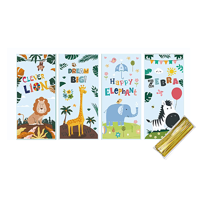 Kit Saco Infantil Animais Com Fecho Metálico (20 unidades)