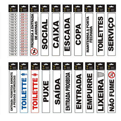 Placa de Sinalização 5x25 cm – Autocolante e Durável | Atacado