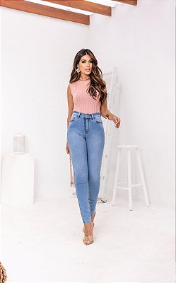 Calça jeans skinny feminina Revanche Poprad Azul