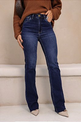 Calça Jeans Flare Com Barra A Fio Feminina Revanche