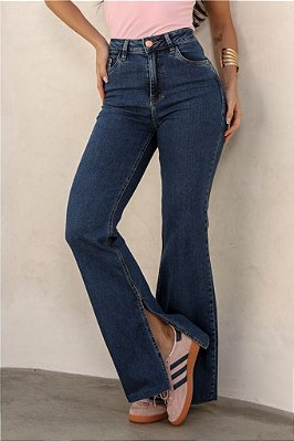 Calça Jeans Flare Abertura Entrepernas Feminina Revanche