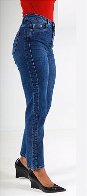 Calça Jeans Reta Feminina Revanche com Recortes