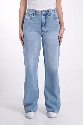 Calça Jeans Wide Leg Com Abertura Feminina Revanche