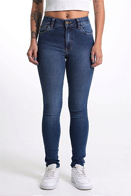 Calça Jeans Skinny Com Elástico No Cós Revanche