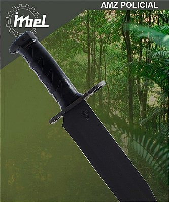 Faca Imbel  AMZ Policial  Preta  C/ Bainha