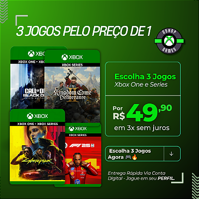 Promoção 3 Jogos Xbox 🔥- Acesso Via Conta - Jogue em seu Perfil