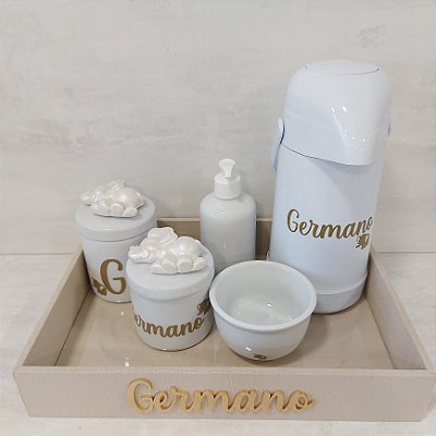 Kit higiene com térmica e bandeja MDF retangular