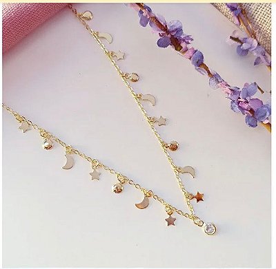 Choker Lua - Dourado - Antialérgico