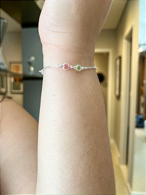 Pulseira com Zircônias Coloridas
