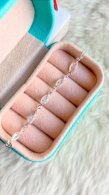Pulseira com Zircônias Ovais