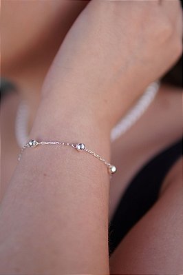 Pulseira Bolinhas 5mm Prata 925