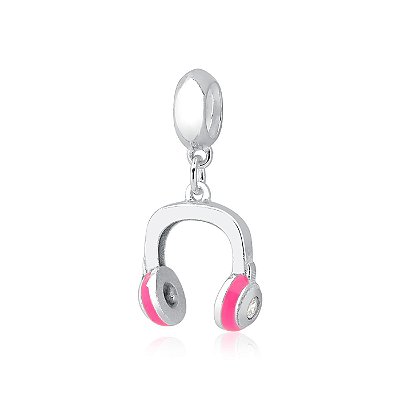 Berloque Fone de Ouvido Rosa