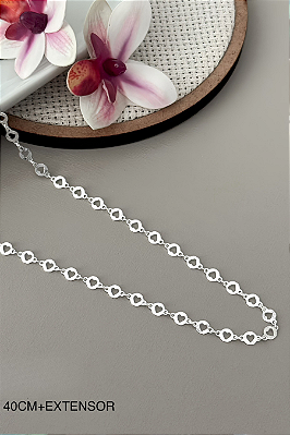 Colar Coração Laminado Vazado