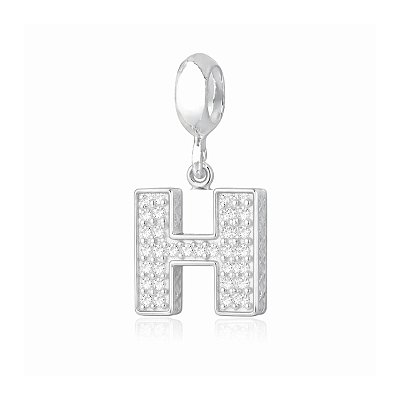 Berloque Letra Cravejada H