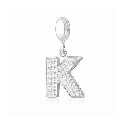 Berloque Letra Cravejada K