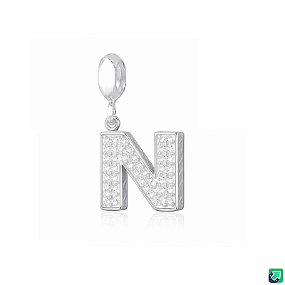 Berloque Letra Cravejada N