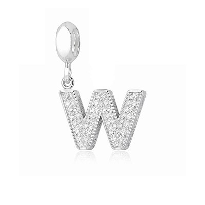 Berloque Letra Cravejada W