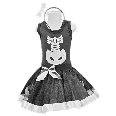 Fantasia infantil Menina Esqueleto