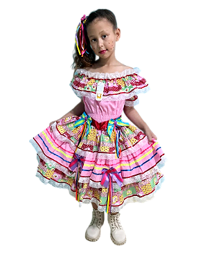 Vestido Junino Infantil JENIFER- Elastex na cintura