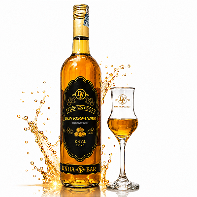 Cachaça Don Fernandes Ouro Carvalho Americano + Taça Alambic Personalizada