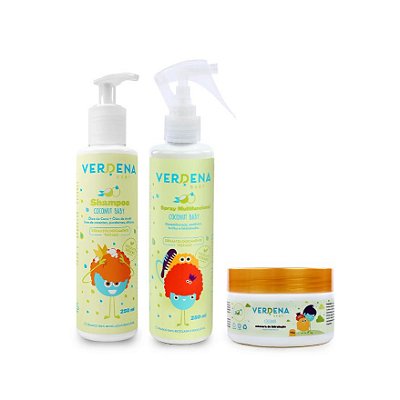 Shampoo, Spray Multifuncional e Máscara Coconut