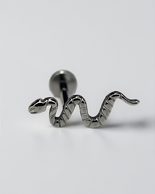 Piercing Labret com Serpente Zahir - Titânio