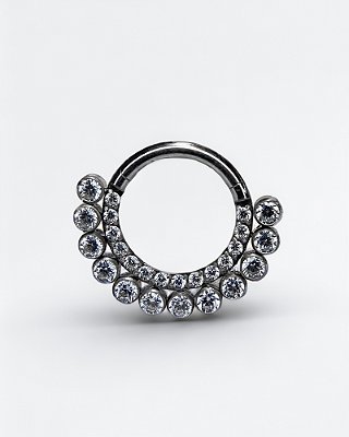 Piercing Argola Cravejada Luxury - Titânio