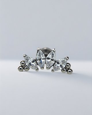 Piercing Cluster  Ornamentado com Zircônias Cúbicas Gleam - Titânio