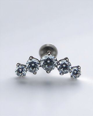 Piercing Cluster com Zircônias Cúbicas Lyra - Titânio