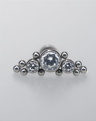 Piercing Cluster  Ornamentado com Zircônias Cúbicas Riya - Titânio