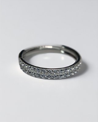 Piercing Argola Dupla Fileira com Zircônias Cravejadas - Titânio