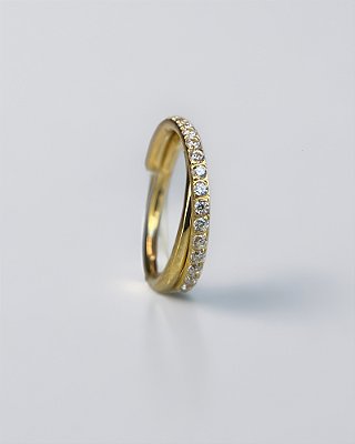 Piercing Argola Cravejada Dupla Stellar Dourado Pvd