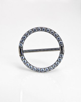Piercing Click Circular com Zircônias Titânio