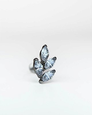 Piercing Raminho com Zircônias Navete Titânio