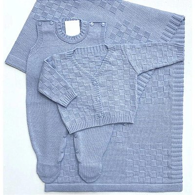 Saída de Maternidade Tijolinho - Azul