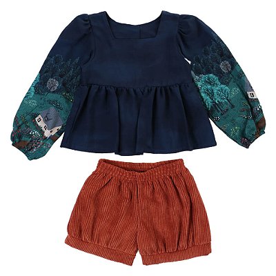 Conjunto Infantil Kookabu Com Bata Estampada