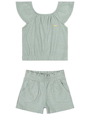 Conjunto confeccionado em malha waffle Colorittá