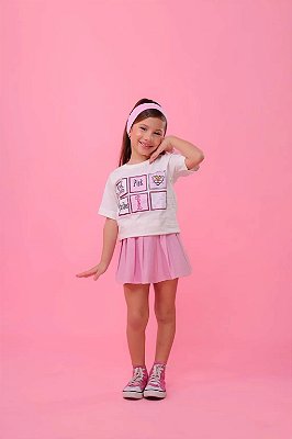 Saia Plissada Mel goiaba