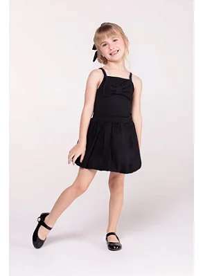 Conjunto Infantil Preto Balonê Laço