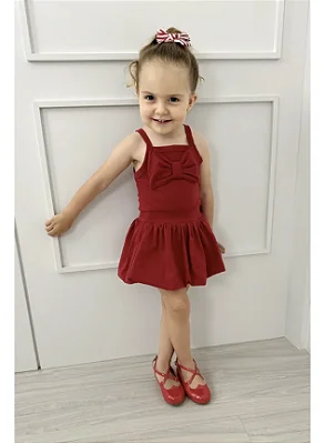 Conjunto Infantil  Vermelho Balonê Laço