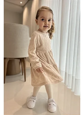 Vestido Infantil Nude Urso
